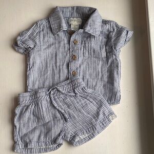 Little Planet Blue Striped Kids Matching Set